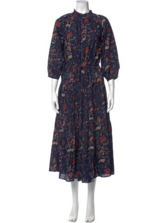 Dresses & Skirts - Apiece Apart Floral Print Long Dress Blue XS